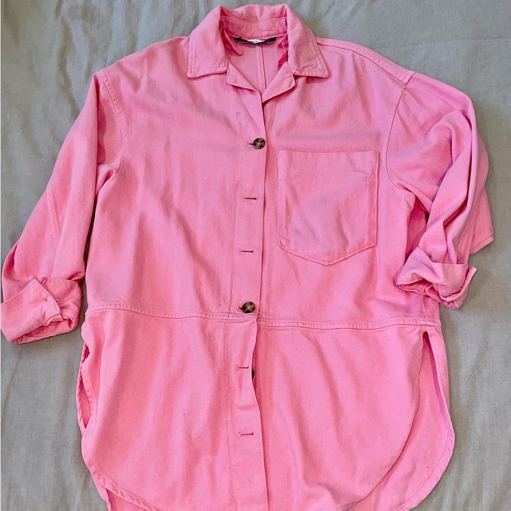 Zara pink button down jacket